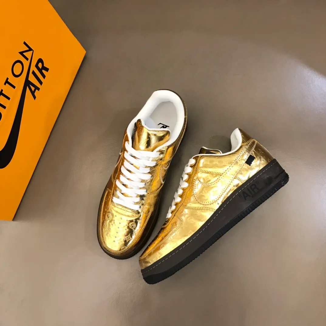 Men's shoes 💰p440 "*OUIS *UITTO*" x OFF-WHITE x Nike tripartite collaboration! Trendy and cool men's casual sports shoes with unrivaled color matching. The design idea basically continues the style of THE TEN. The Swoosh line and tongue label have a very familiar visual effect and are both fashionable and trendy! A must-have for fashionistas! The effect on your feet is absolutely stunning! Size: 38-45